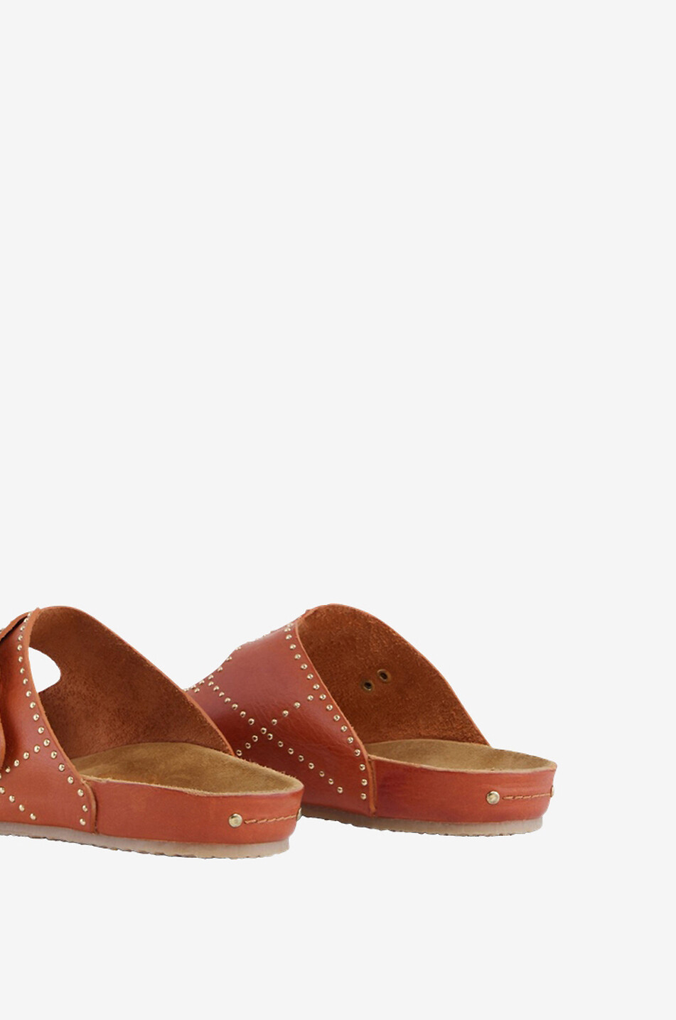 VANESSA BRUNO Fussbett studded leather utility slides Women DARK ORANGE 2