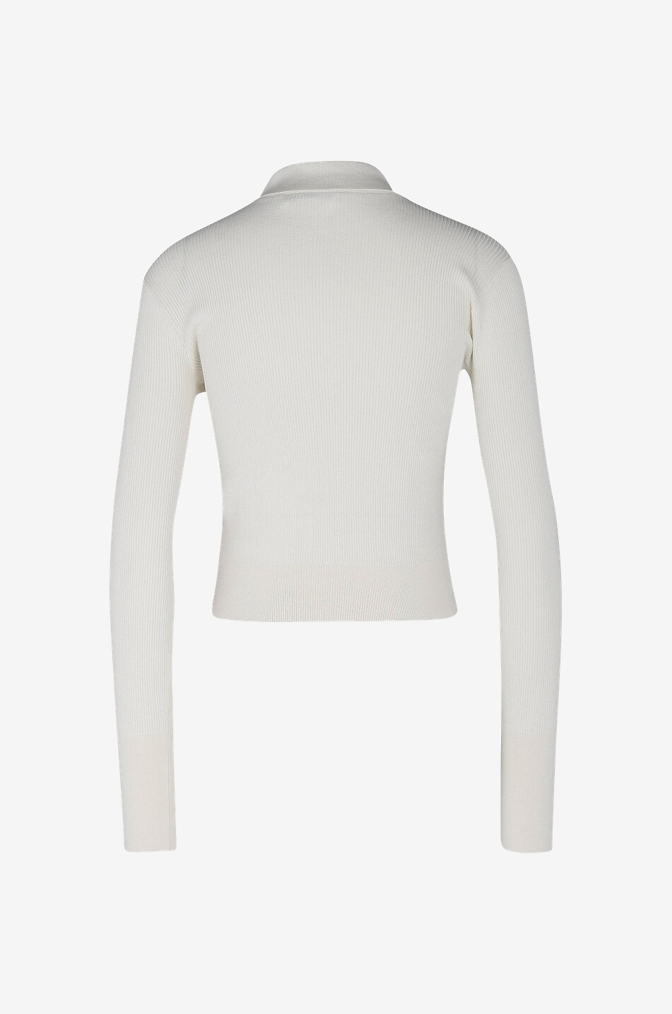 FRAME Shrunken Polo cropped knit polo shirt Women WHITE 2
