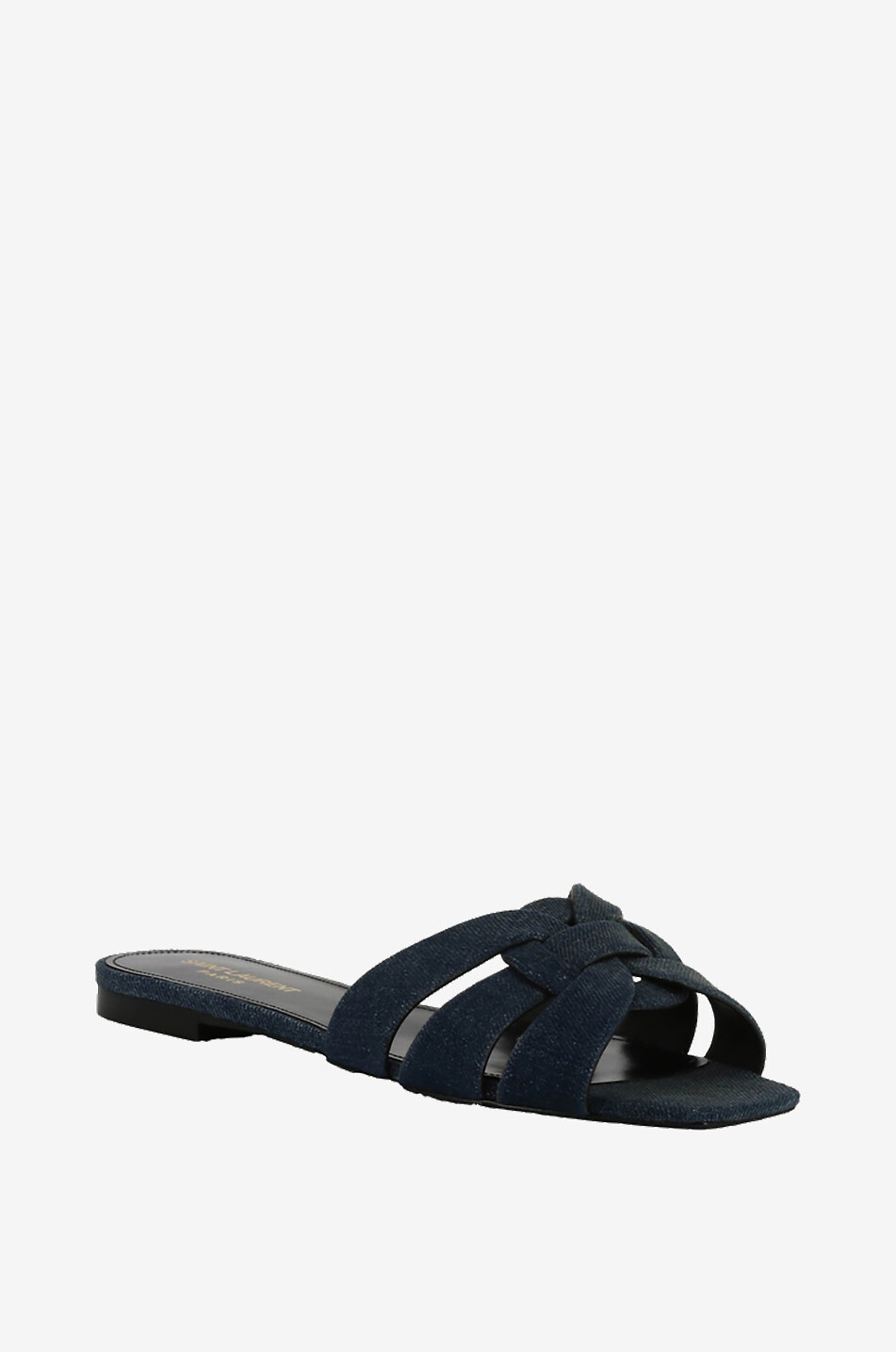 SAINT LAURENT PARIS Tribute 05 flat denim slides Women BLUE 1