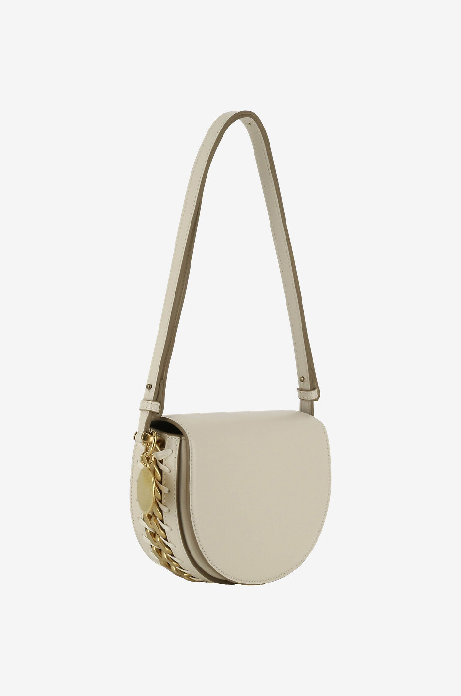 STELLA McCARTNEY Frayme Small faux leather satchel bag Women EGGSHELL 2