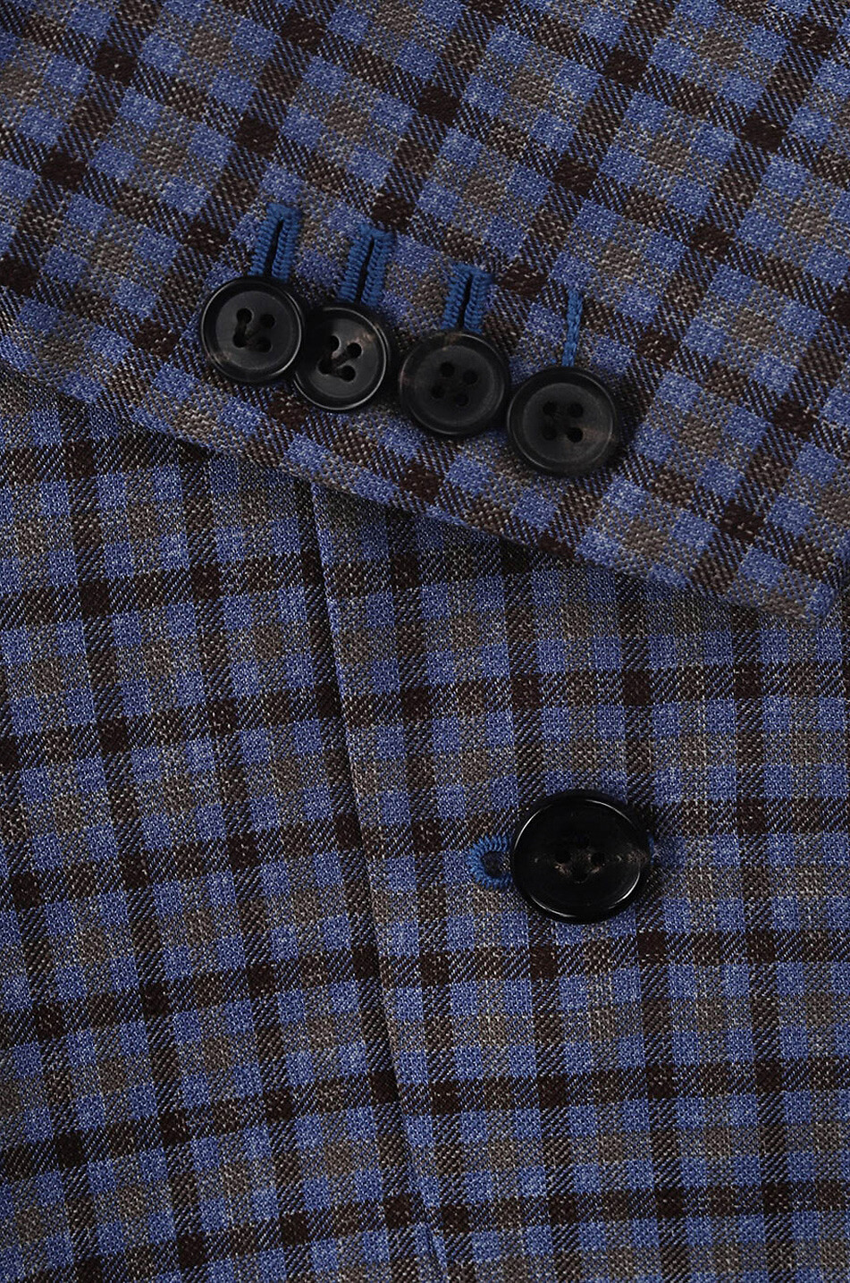 Checked wool and linen blazer