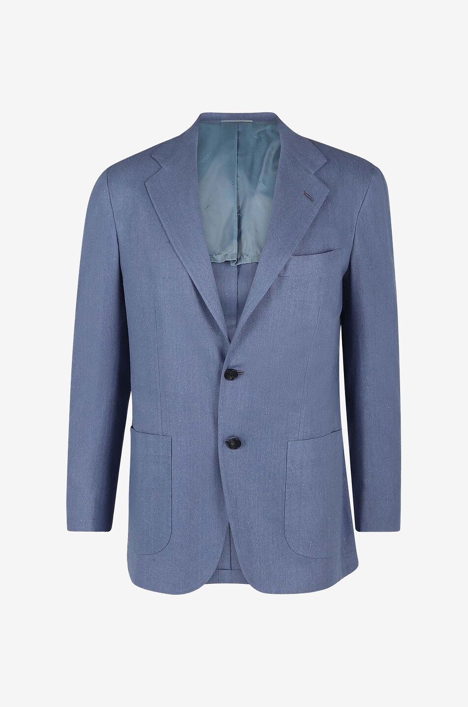 KITON Einreihiger Blazer aus Seide Herren MITTELBLAU 1