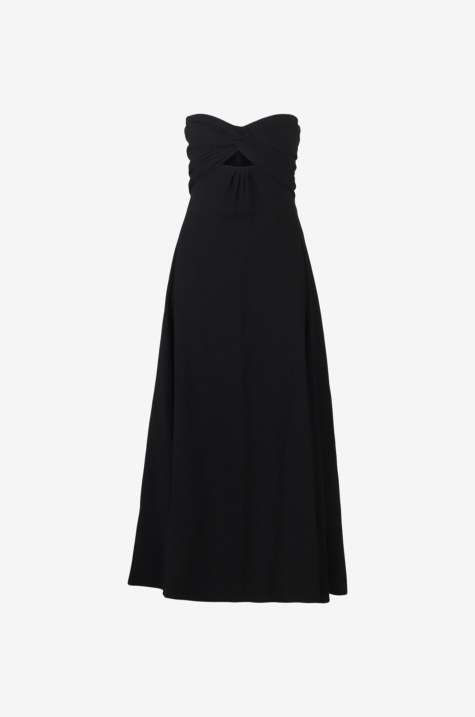 SAINT LAURENT PARIS Langes Bustierkleid aus Crêpe Damen SCHWARZ 1