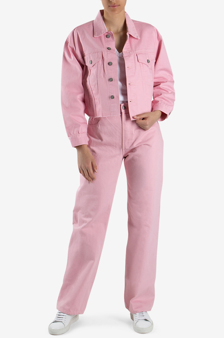 BOYISH Jeansjacke aus Baumwolle Oversize Crop Damen ROSA 3