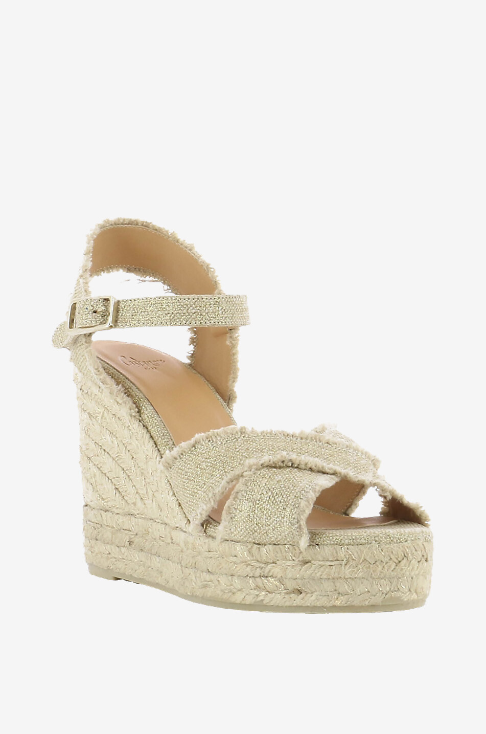 Bromelia 80 glittering canvas wedge espadrilles