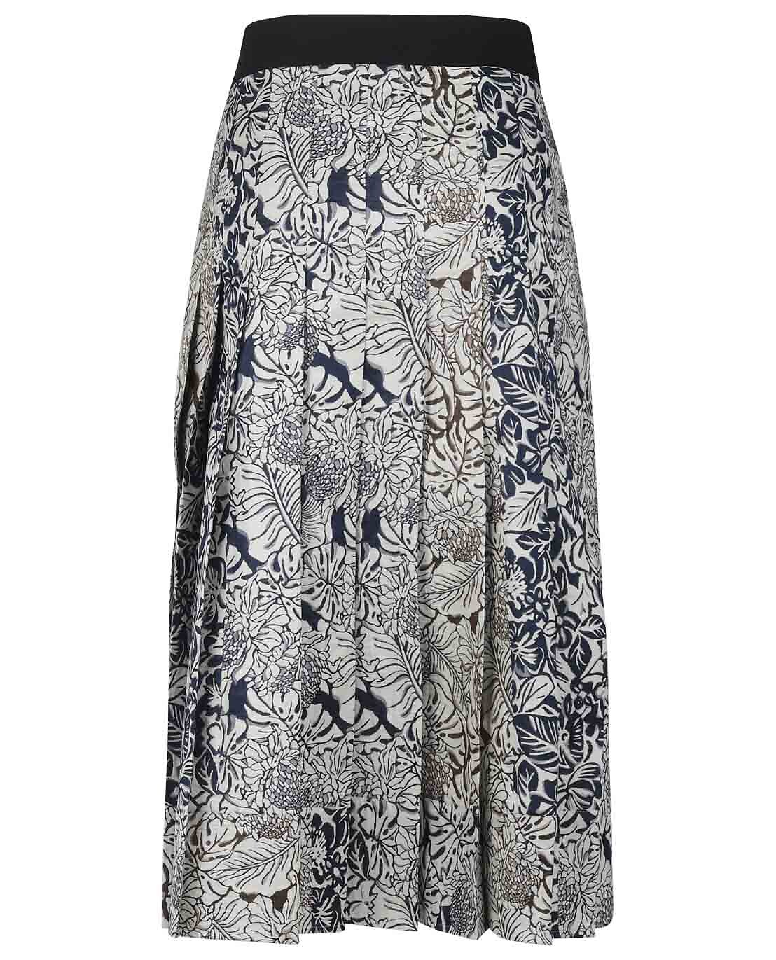 WEEKEND MAX MARA Lago pleated midi skirt in twill and brocade Women BLACK 2