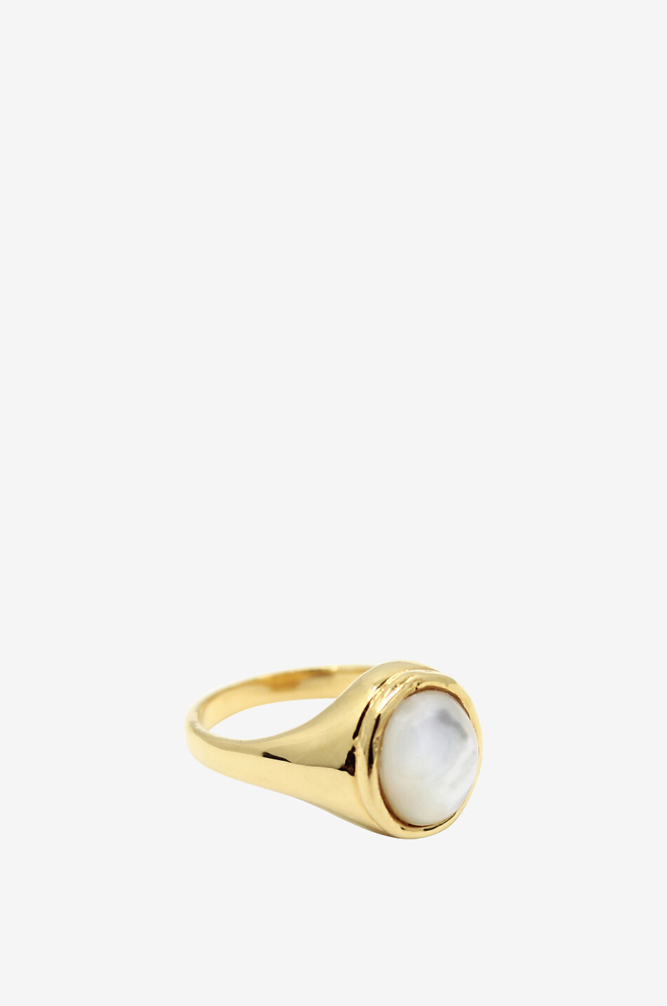 BY ALONA Goldener Ring mit Perlmutt Juliette Damen WEISS 2