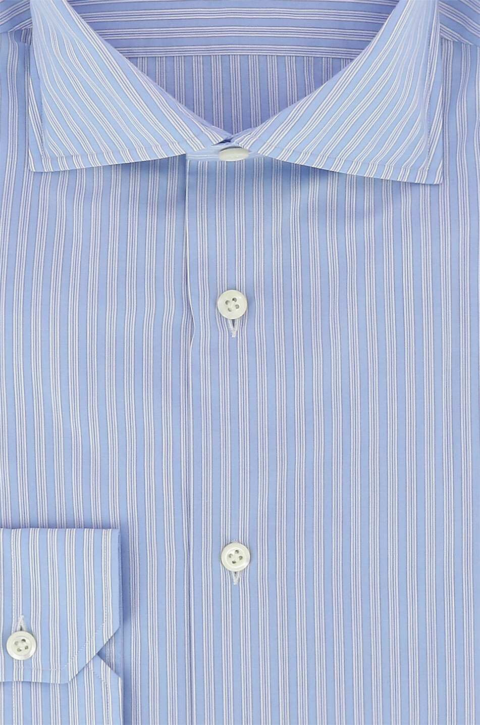 GIAMPAOLO Striped long-sleeved cotton shirt Men MEDIUM BLUE 2