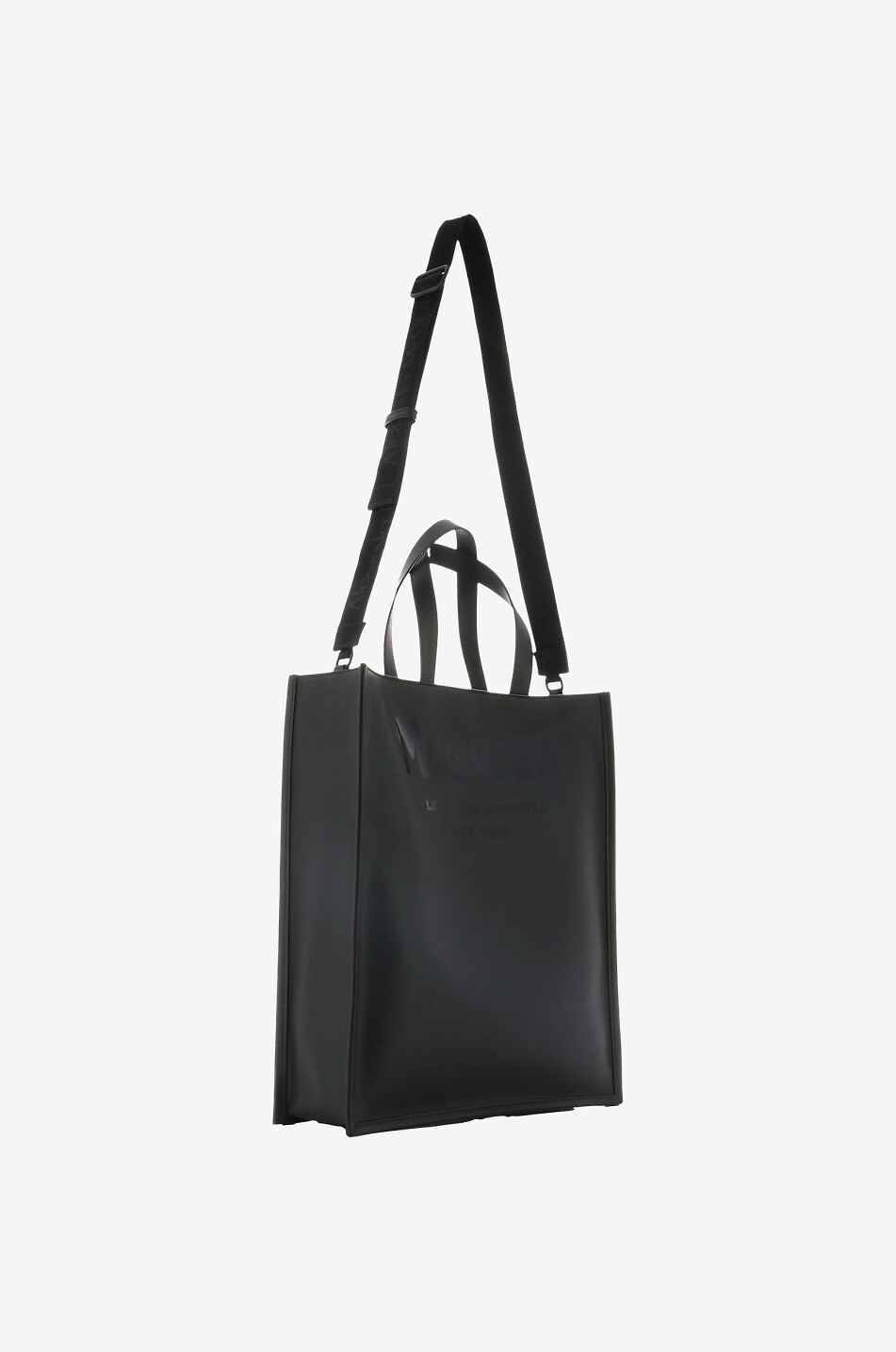 ALEXANDER McQUEEN Sac cabas en cuir imprimé McQueen Graffiti Edge N/S Homme NOIR 2