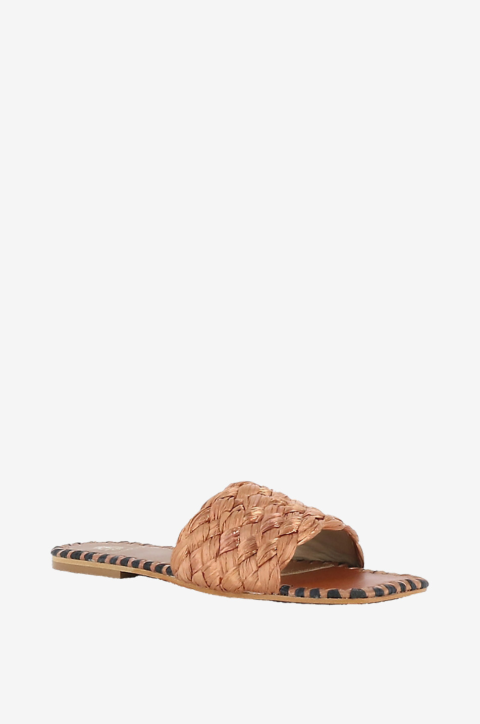 Mules plates en raphia Camarante