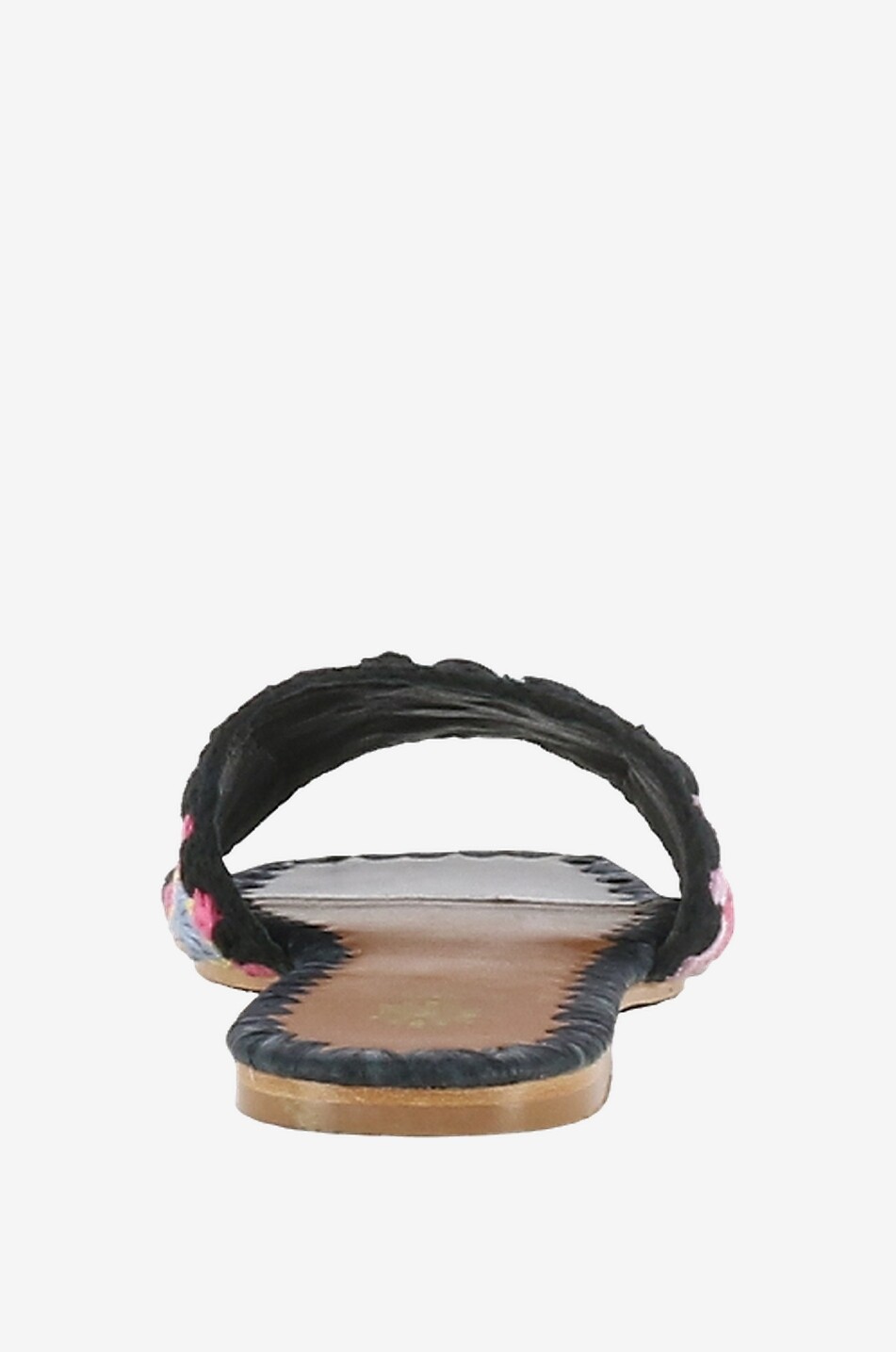 DE SIENA Mules plates en raphia Pam Femme NOIR 4