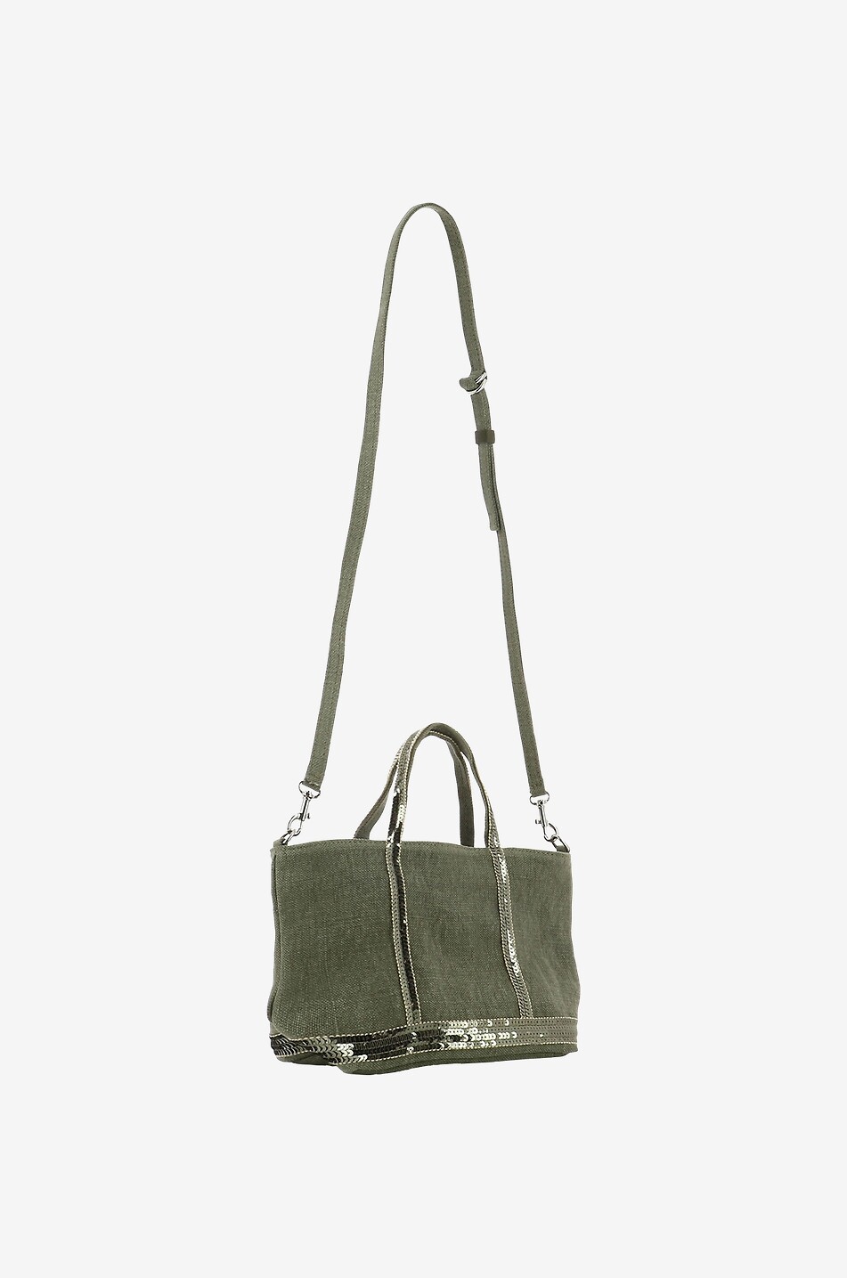 VANESSA BRUNO Sac cabas en toile de lin à sequins Mini Femme KAKI 6