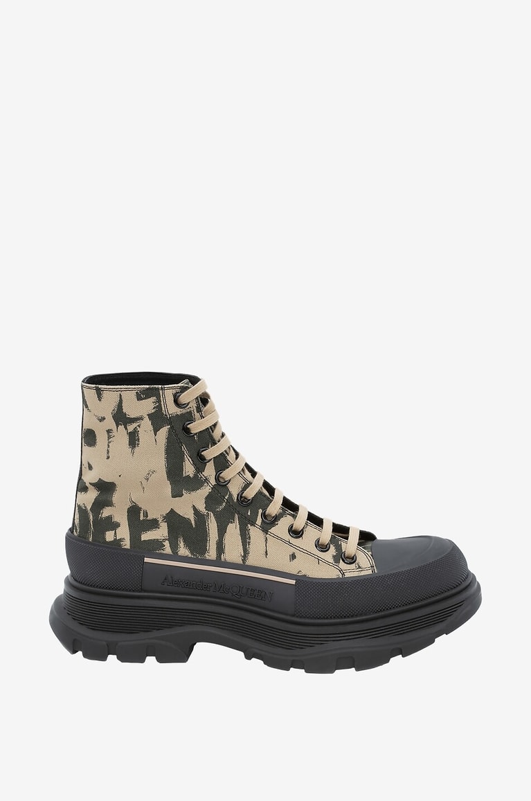 ALEXANDER McQUEEN Bottines à lacets en toile imprimée McQUEEN Graffiti Tread Slick Homme MULTICOLORE 2