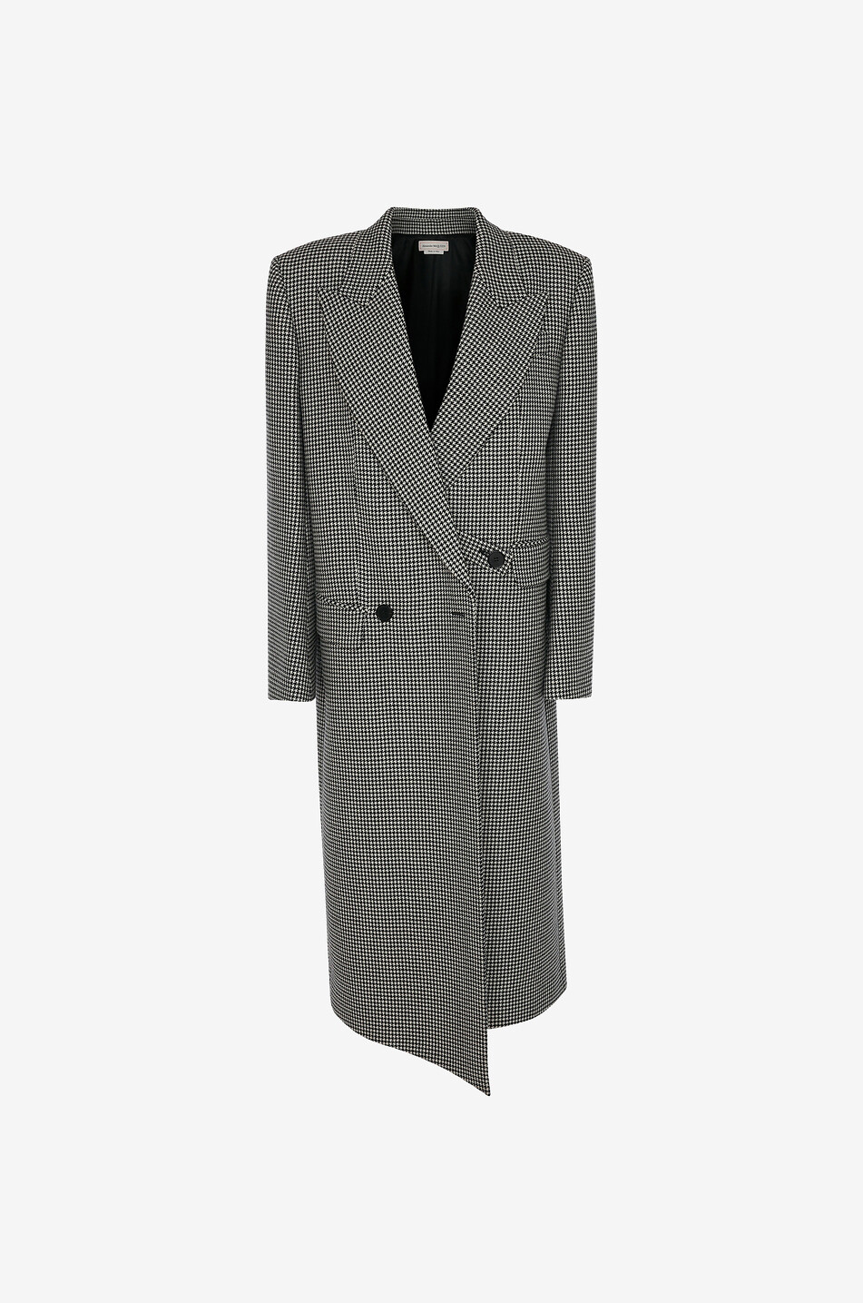 ALEXANDER McQUEEN Asymmetrischer Wollmantel mit Hahnentrittmotiv Drop Hem Damen BUNT 1
