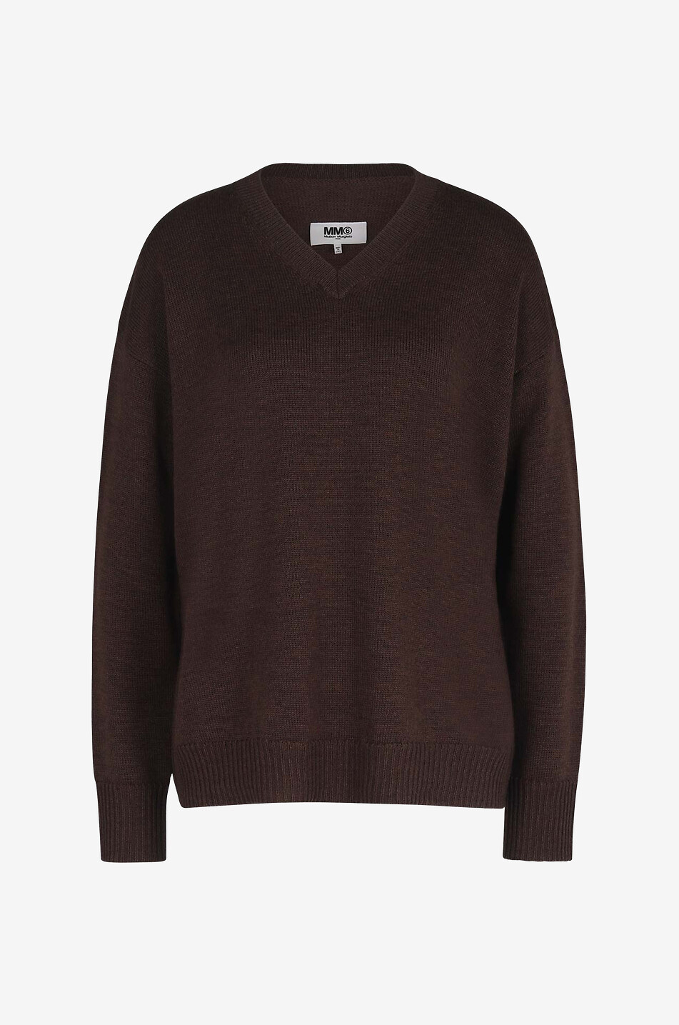 MM6 Pullover aus Wolle mit V-Ausschnitt Damen BRAUN 1