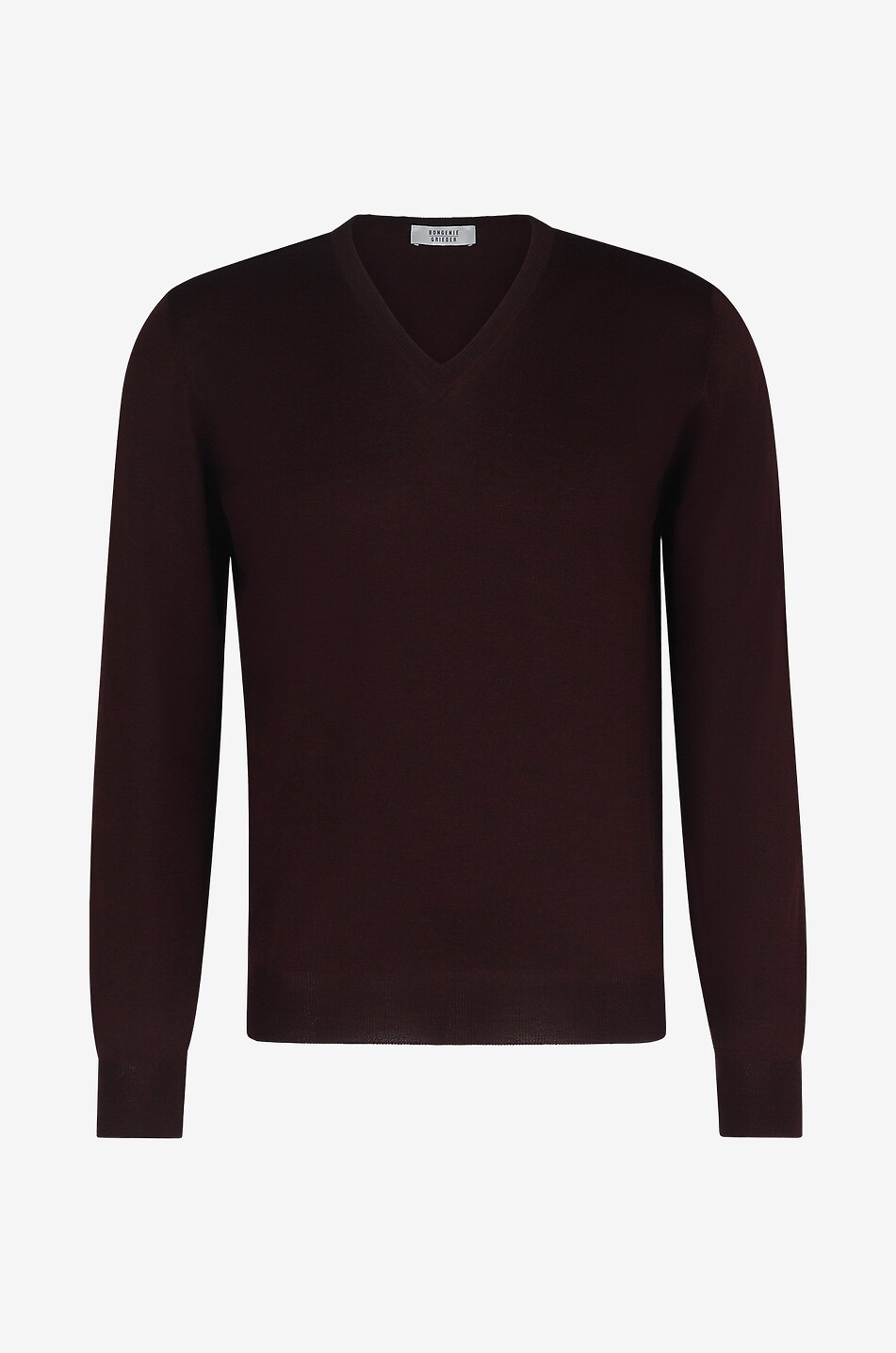 BONGÉNIE Feinstrickpullover aus Wolle und Seide mit V-Ausschnitt Herren DUNKELROT 1