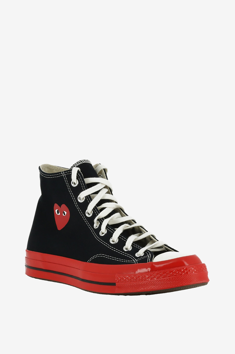 Red Heart cotton lace-up high-top sneakers