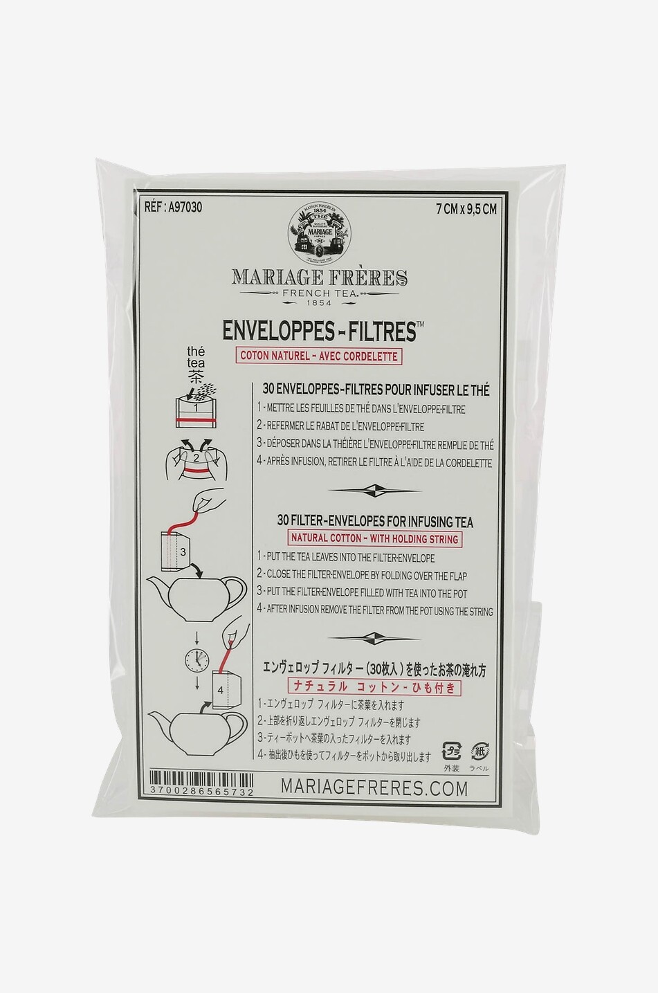 Filterumschläge aus natürlicher Baumwolle