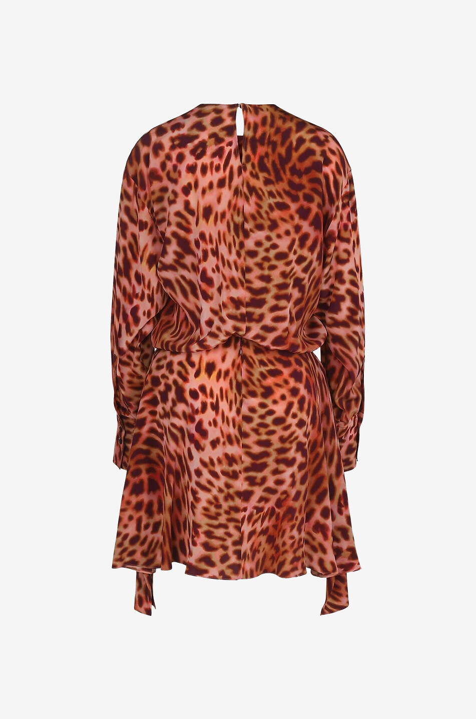 STELLA McCARTNEY Cheetah Print Wrapped silk mini dress Women DARK PINK 2