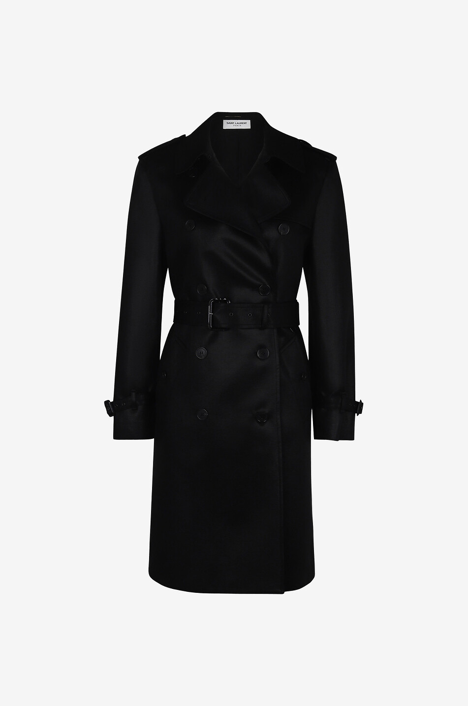 Doppelreihiger Trenchcoat aus glänzendem Twill