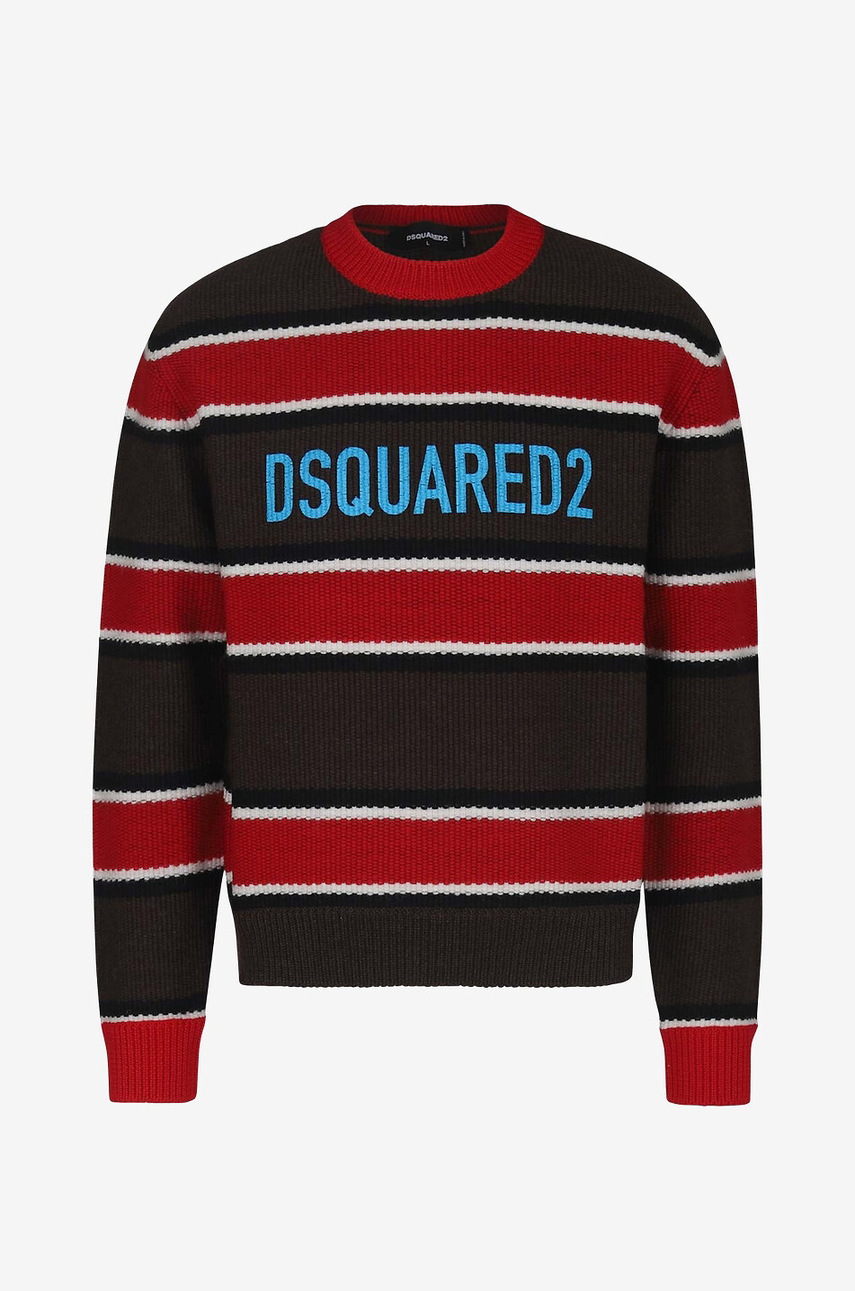 Pullover mit Rundhalsausschnitt aus Schurwolle Dsquared2 Stripe