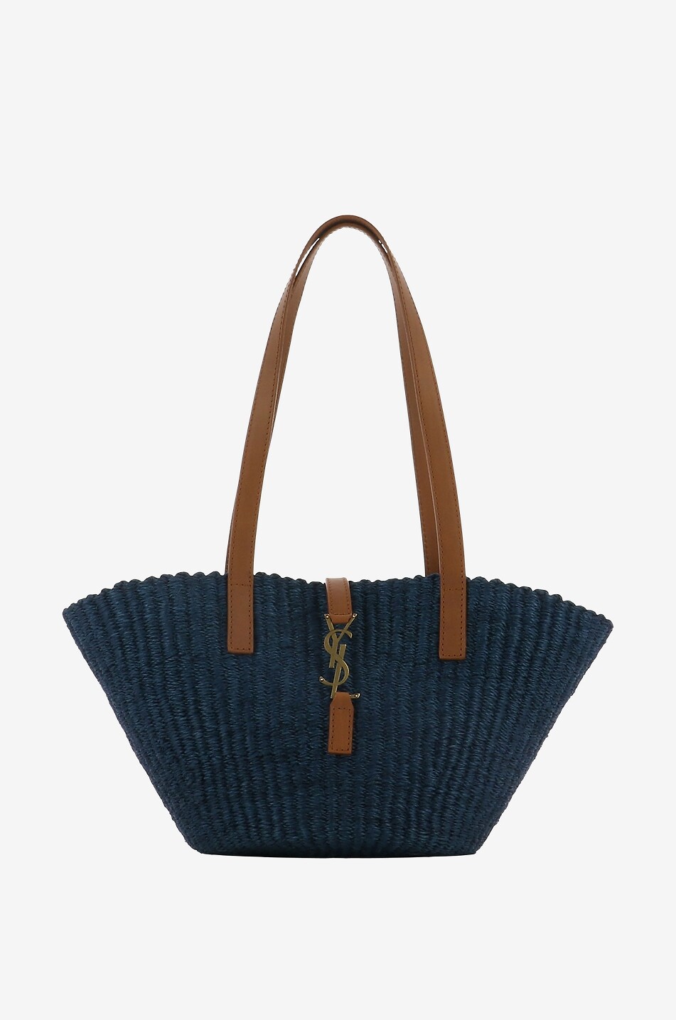 Panier Small crocheted raffia and leather tote bag