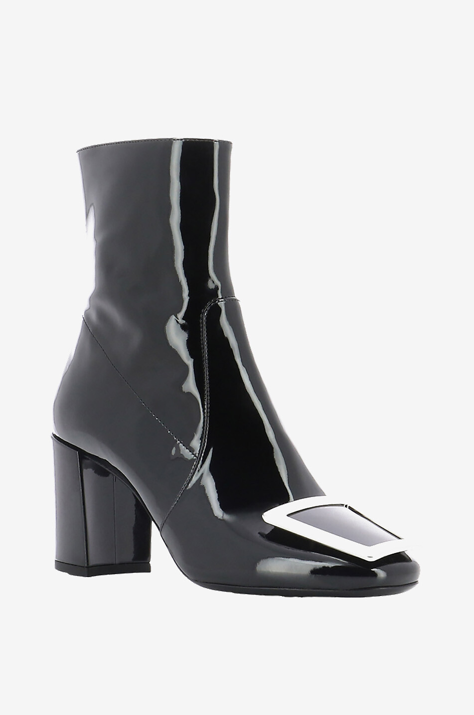 Maxine 75 square toe patent leather heeled ankle boots