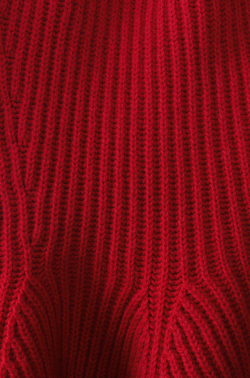 ALEXANDER McQUEEN Pull côtelé épaule nue à basque en laine et cachemire Femme ROUGE 3