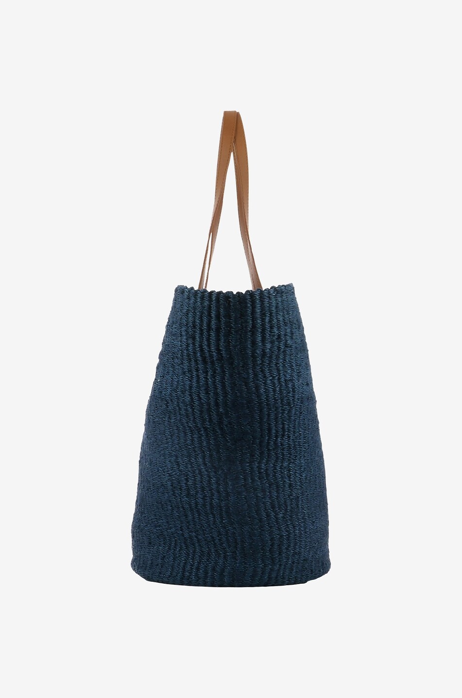 SAINT LAURENT PARIS Sac cabas en sisal et cuir Panier Medium Femme BLEU 4