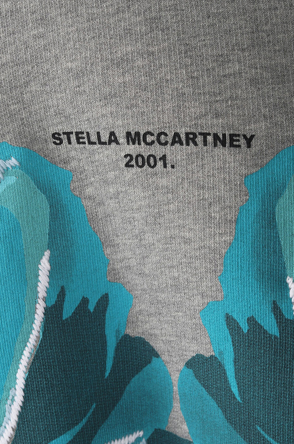 STELLA McCARTNEY Floral Embroidered organic cotton oversize crewneck sweatshirt Women GREY 3