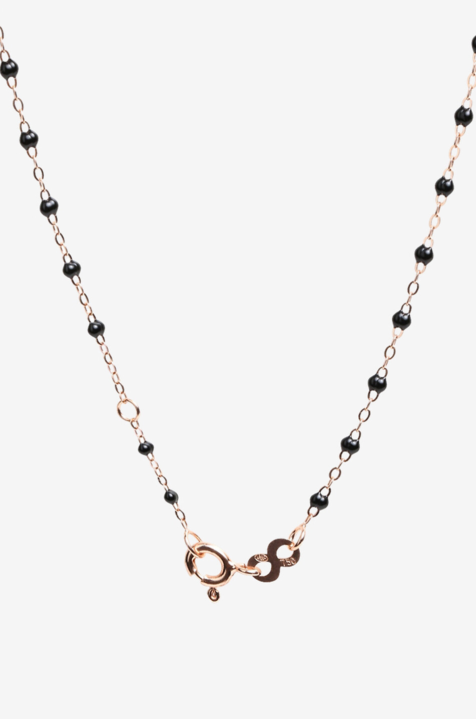 GIGI CLOZEAU Rosenkranz-Halskette aus Roségold Harz und Diamanten Lucky Trèfle Damen SCHWARZ 2