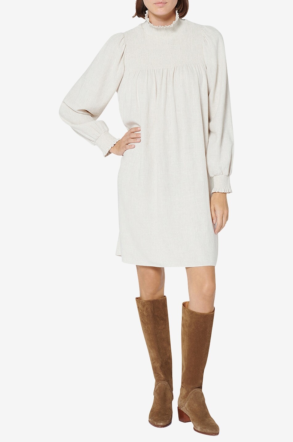 Robe courte en viscose et lin Vaudrey