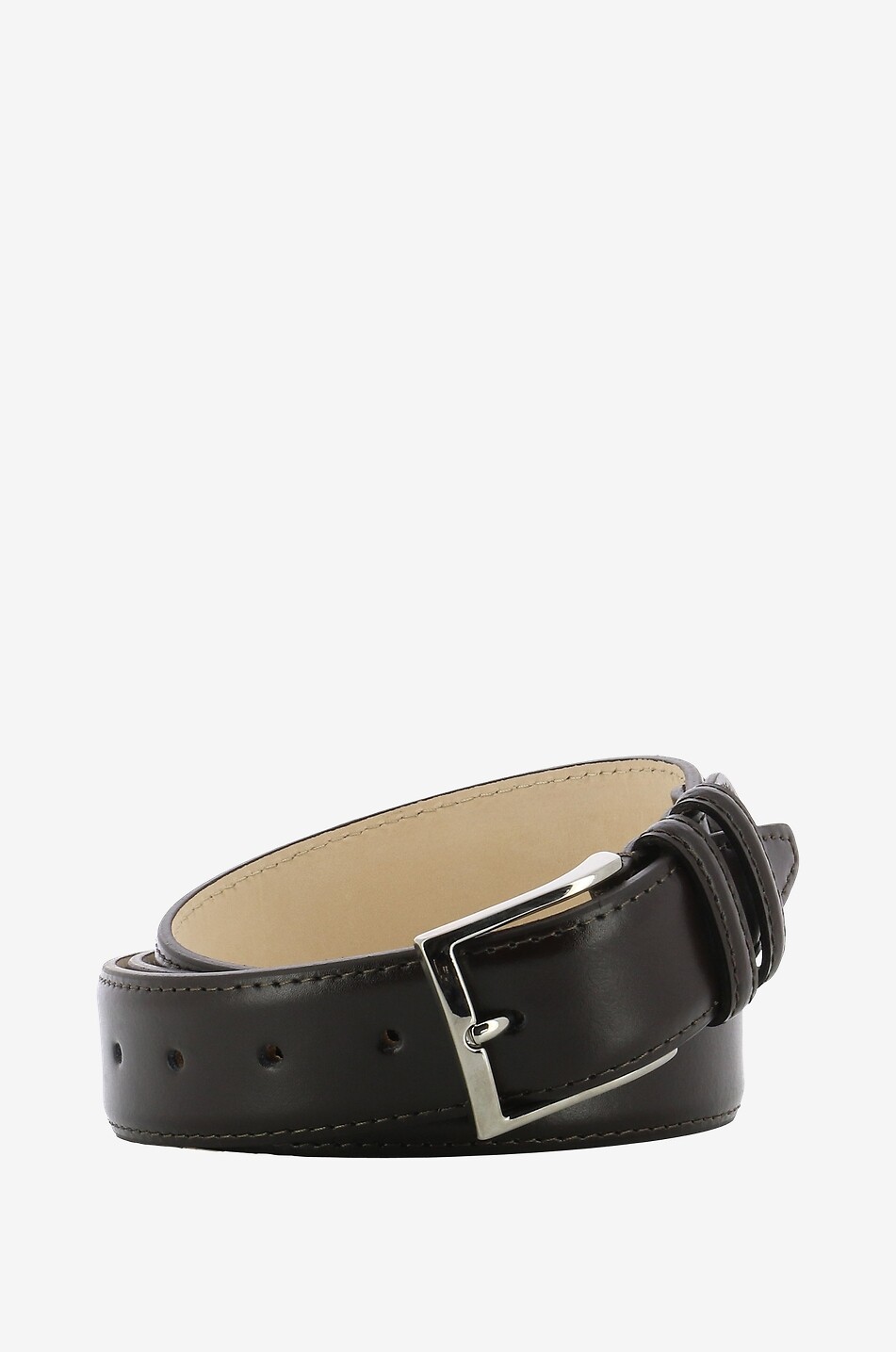 BONGÉNIE Gürtel aus Glattleder - 3,5 cm Herren DUNKELBRAUN 1