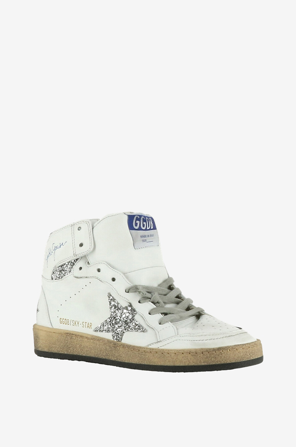 GOLDEN GOOSE Sky Star flat nappa leather trainers Women EGGSHELL 1