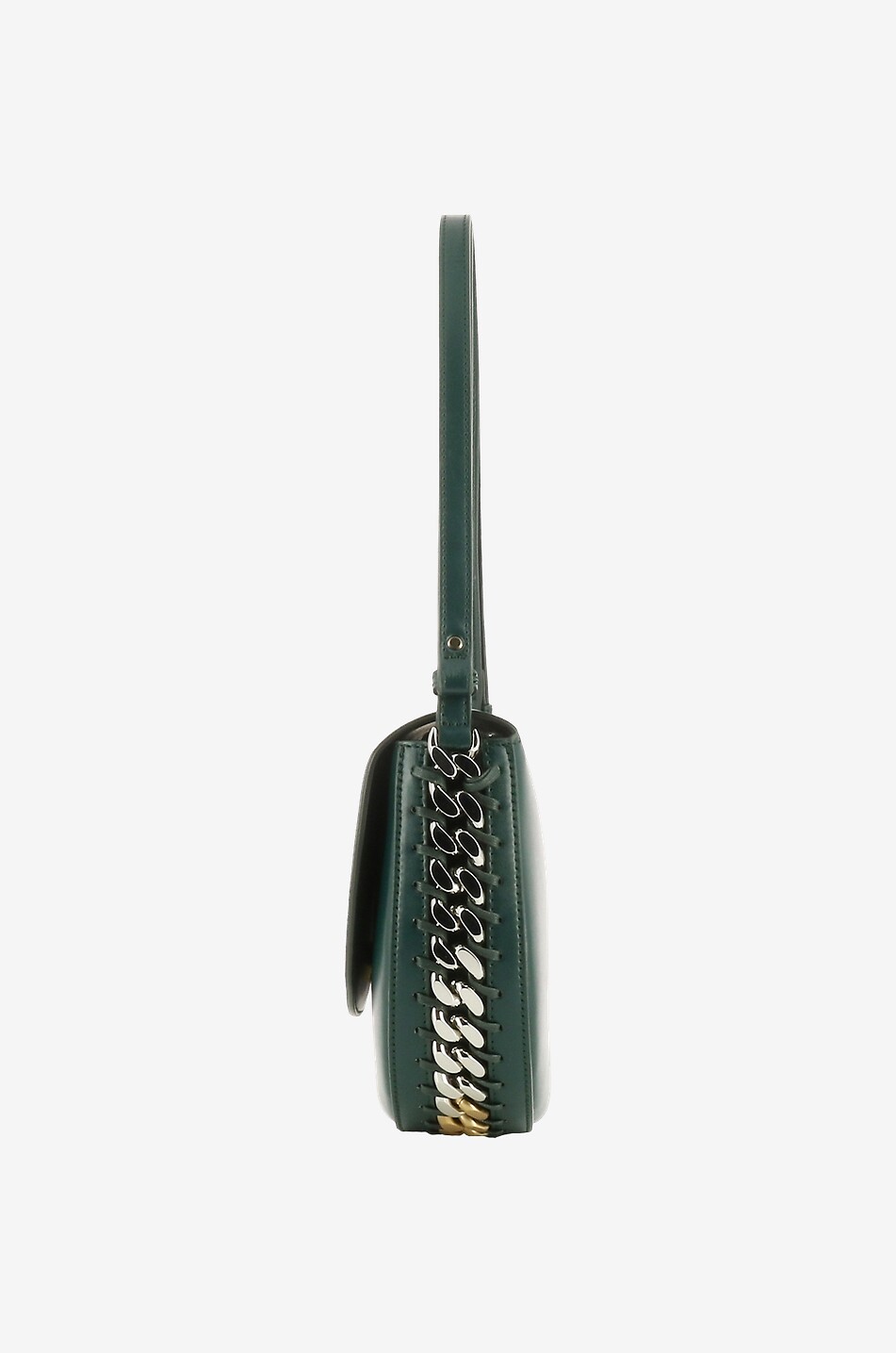 STELLA McCARTNEY Frayme Medium Flap faux leather shoulder bag Women GREEN 4