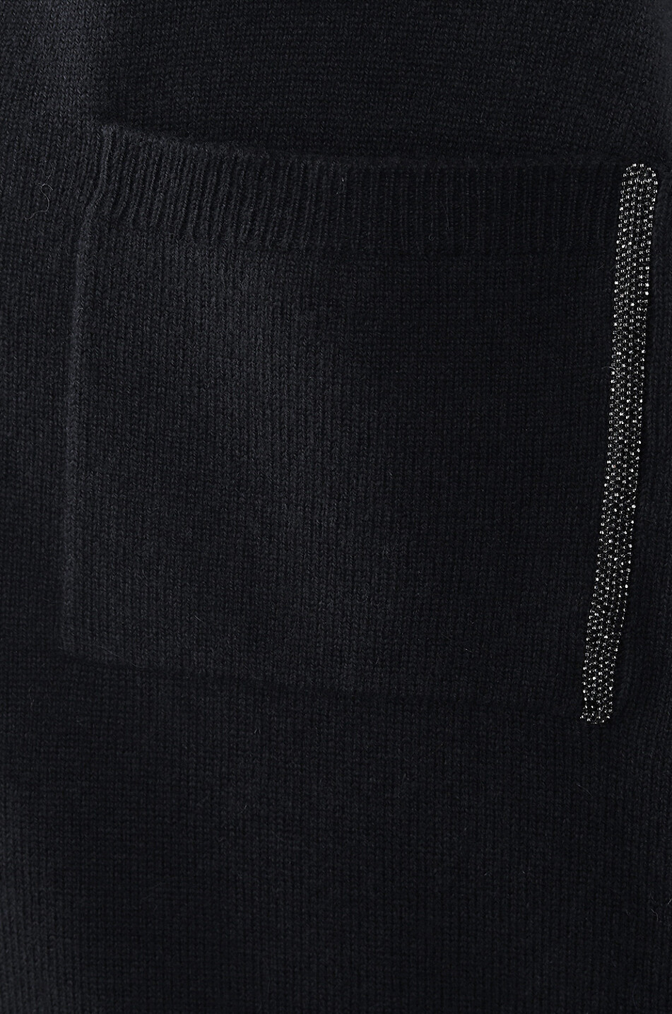 FABIANA FILIPPI Robe pull courte en laine mélangée à col V et perles Femme BLEU FONCE 3