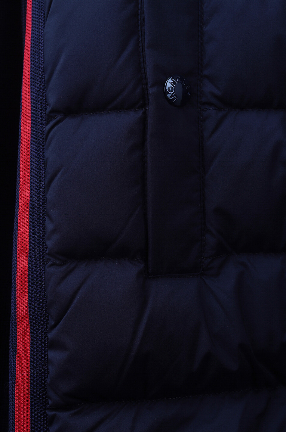 MONCLER Logo- and side-stripe adorned cardigan with padded details Men DARK BLUE 3
