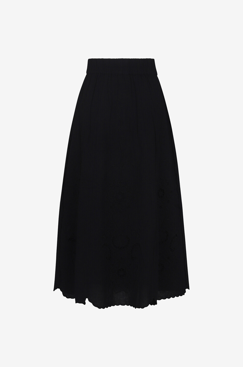 SEA Kiara cotton mid-length skirt Women BLACK 2