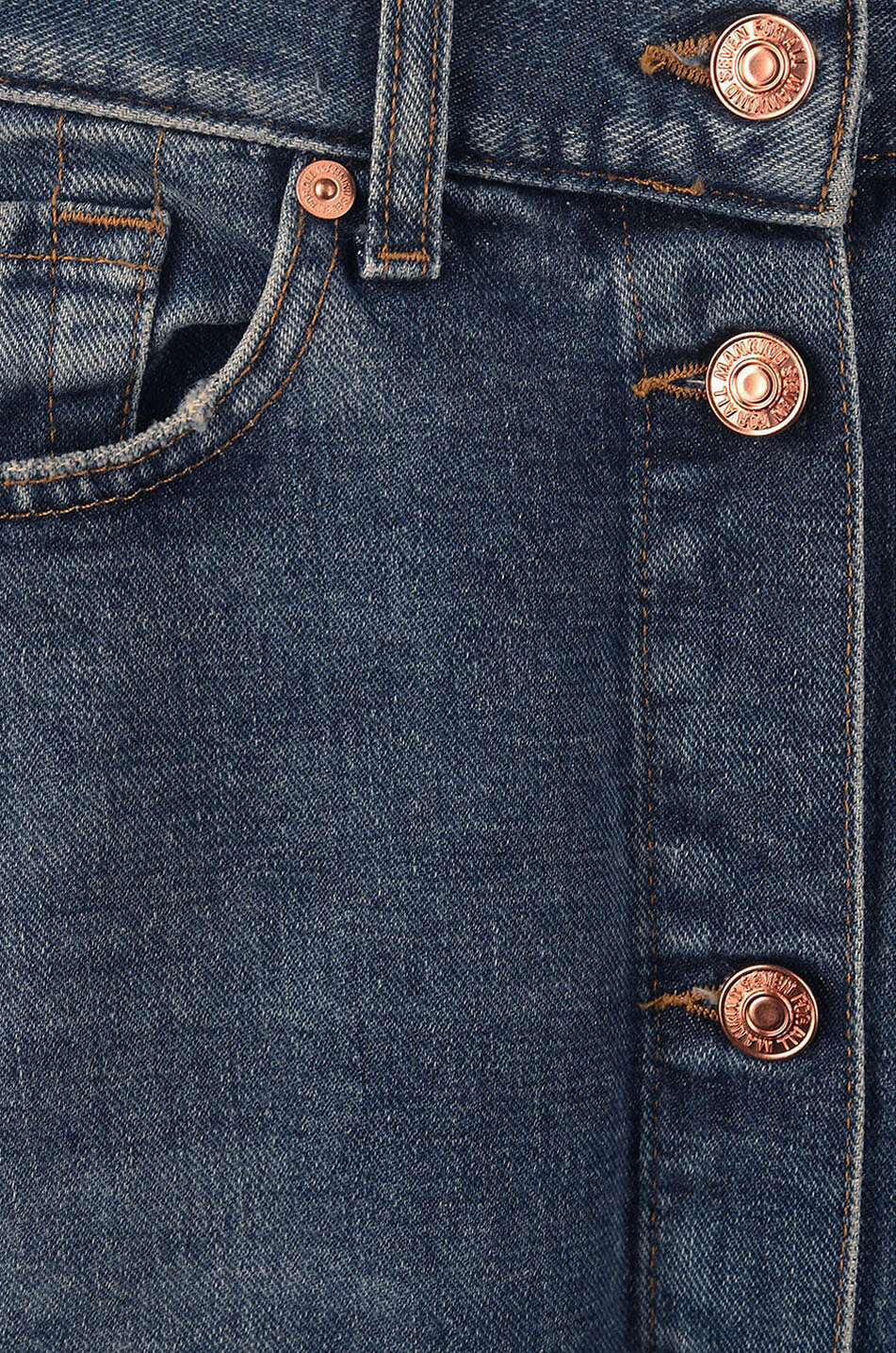 Jupe mi-longue en denim effiloché Nora