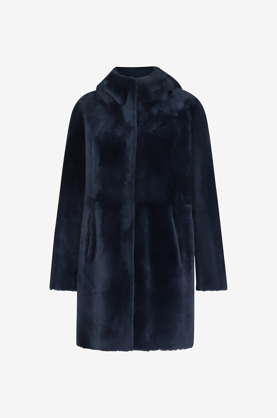 Sama reversible shearling hooded coat