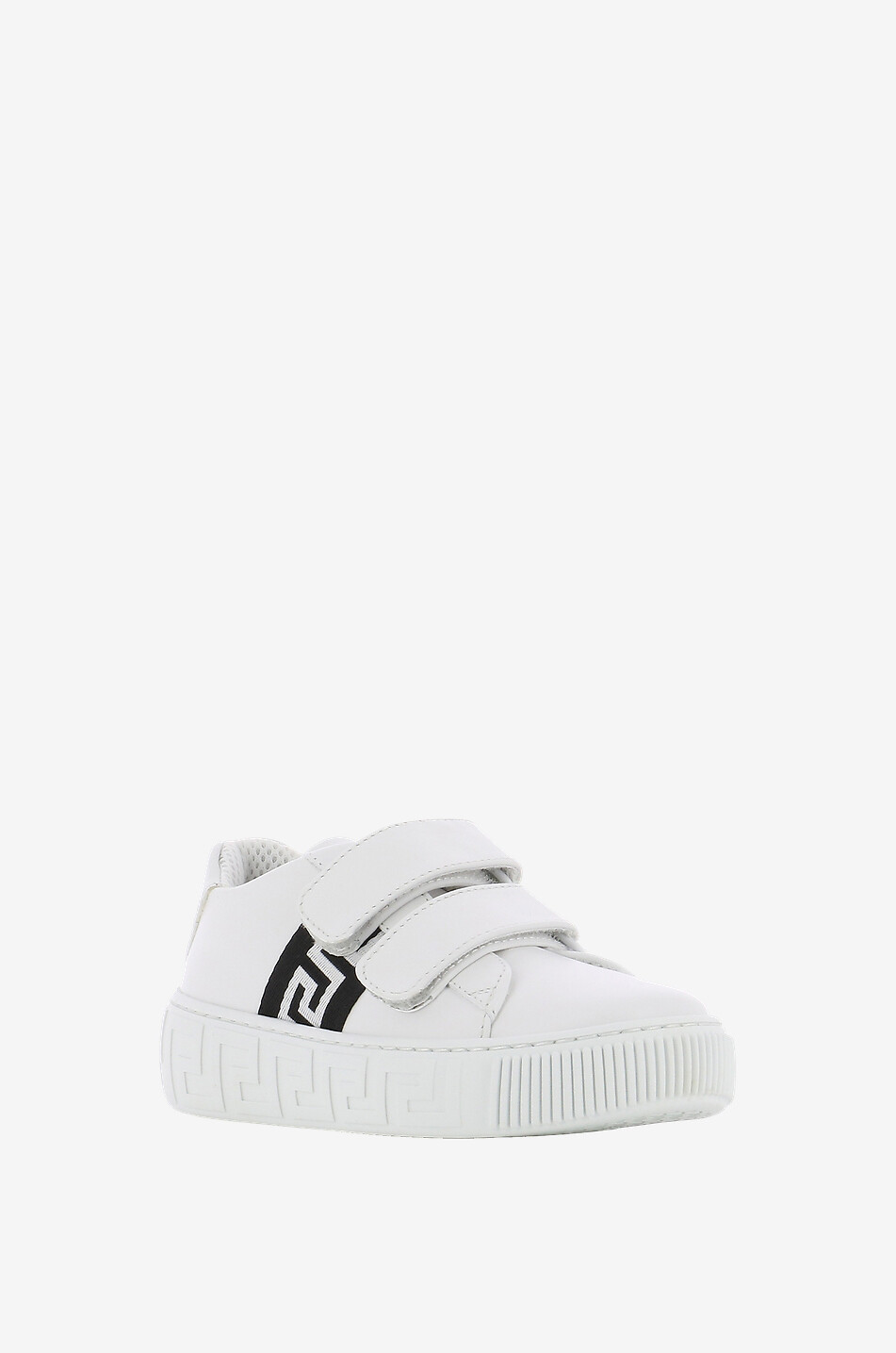 VERSACE La Greca low-top sneakers with Velcro straps Boy WHITE 1