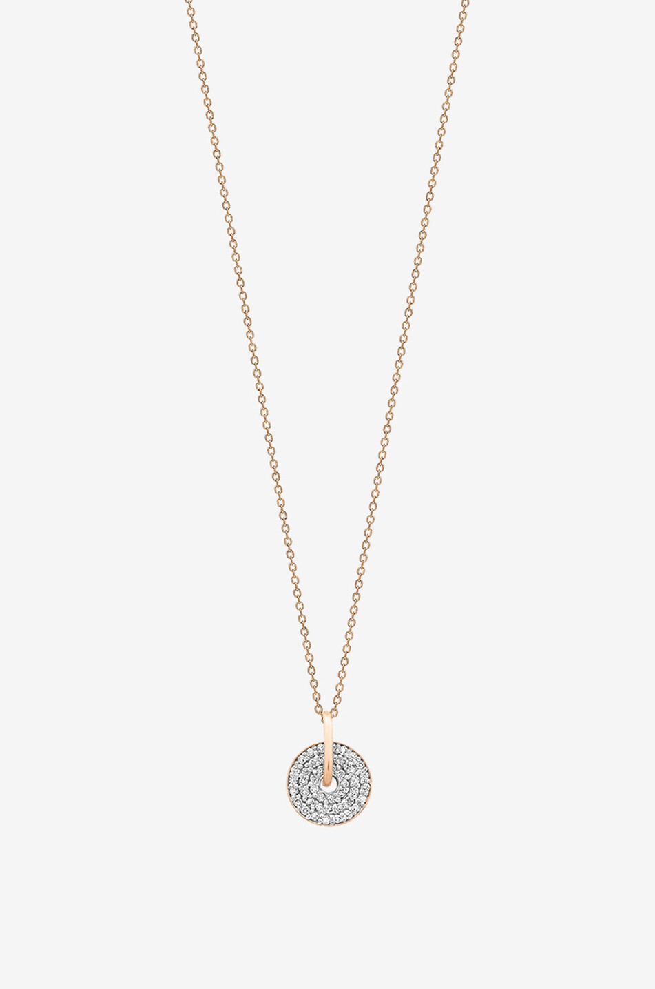 GINETTE NY Halskette aus Roségold Mini Diamond Donut On Chain Damen ROSA 1