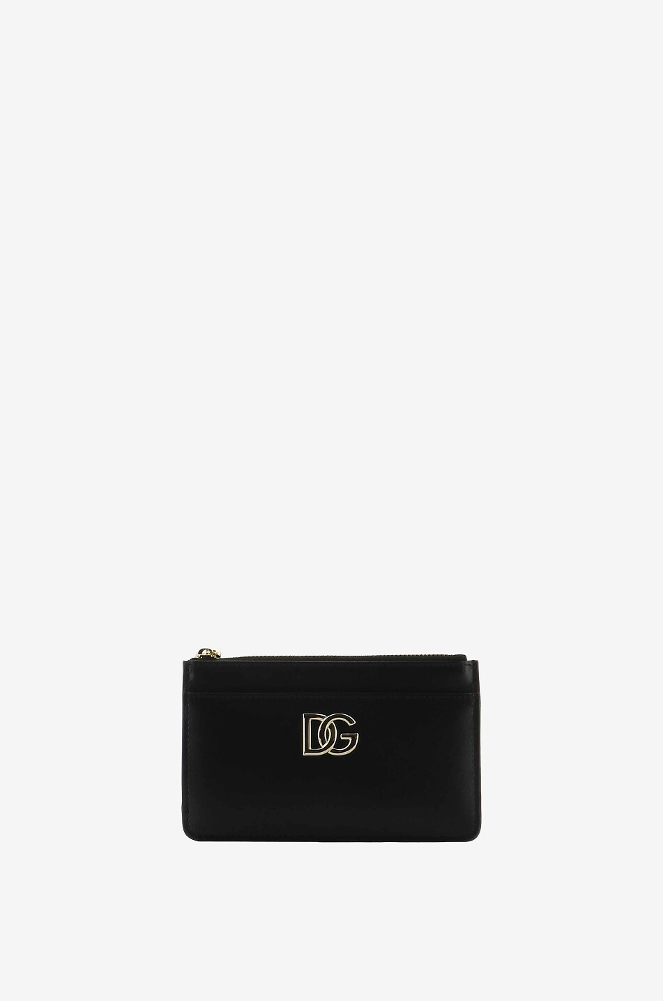 DOLCE & GABBANA Grosses Kartenetui aus glattem Kalbsleder mit DG Monogramm Damen SCHWARZ 1