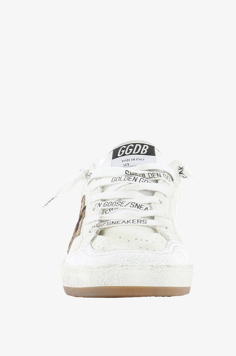 GOLDEN GOOSE Niedrige Sneakers aus Leder Ball Star Damen CREMEFARBEN 2