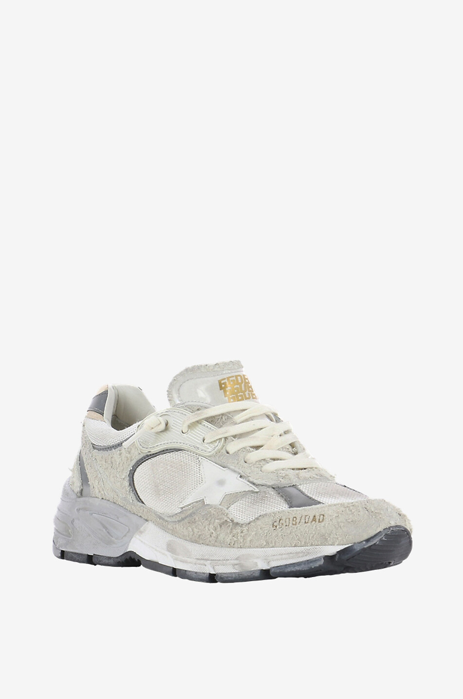 GOLDEN GOOSE Baskets en résille et daim Dad-Star Femme BLANC CASSE 1