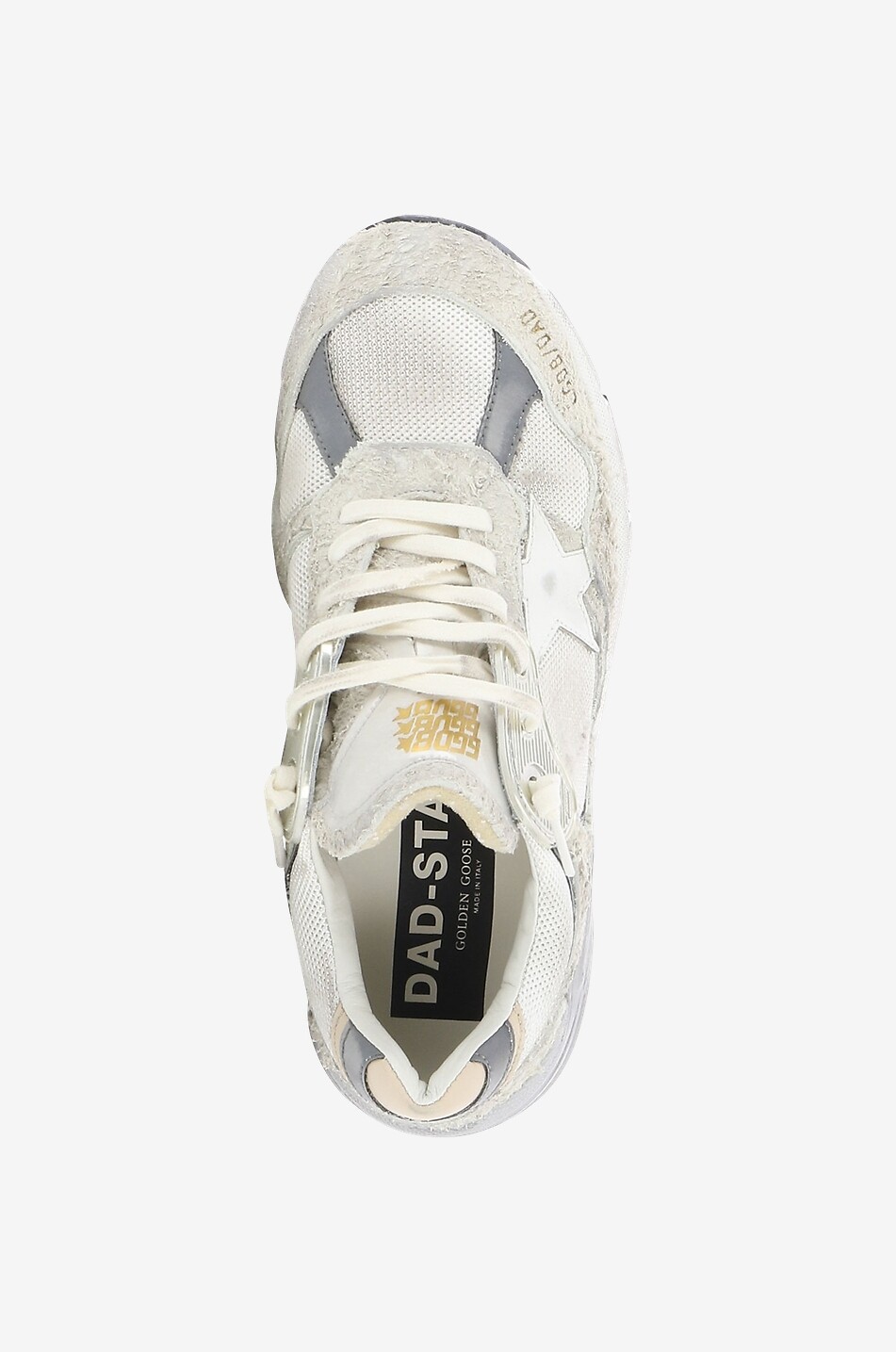 GOLDEN GOOSE Baskets en résille et daim Dad-Star Femme BLANC CASSE 5