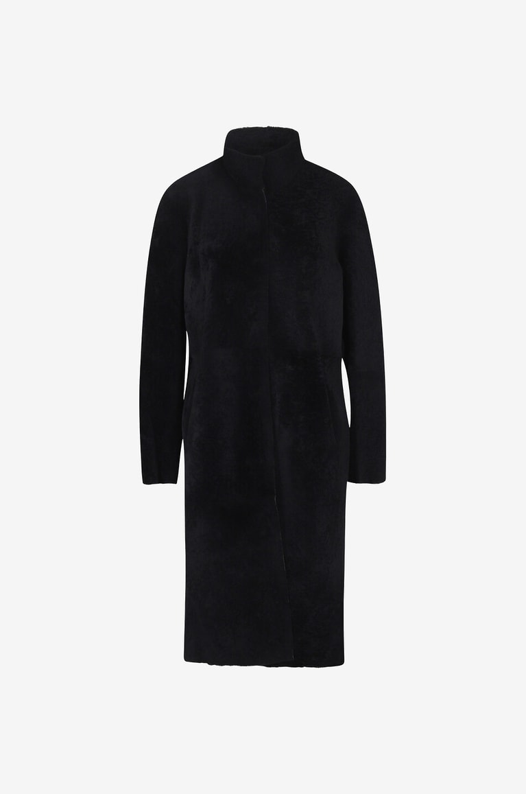 ARMA Manteau réversible en peau lainée Jill Merinillo Femme BLEU FONCE 1