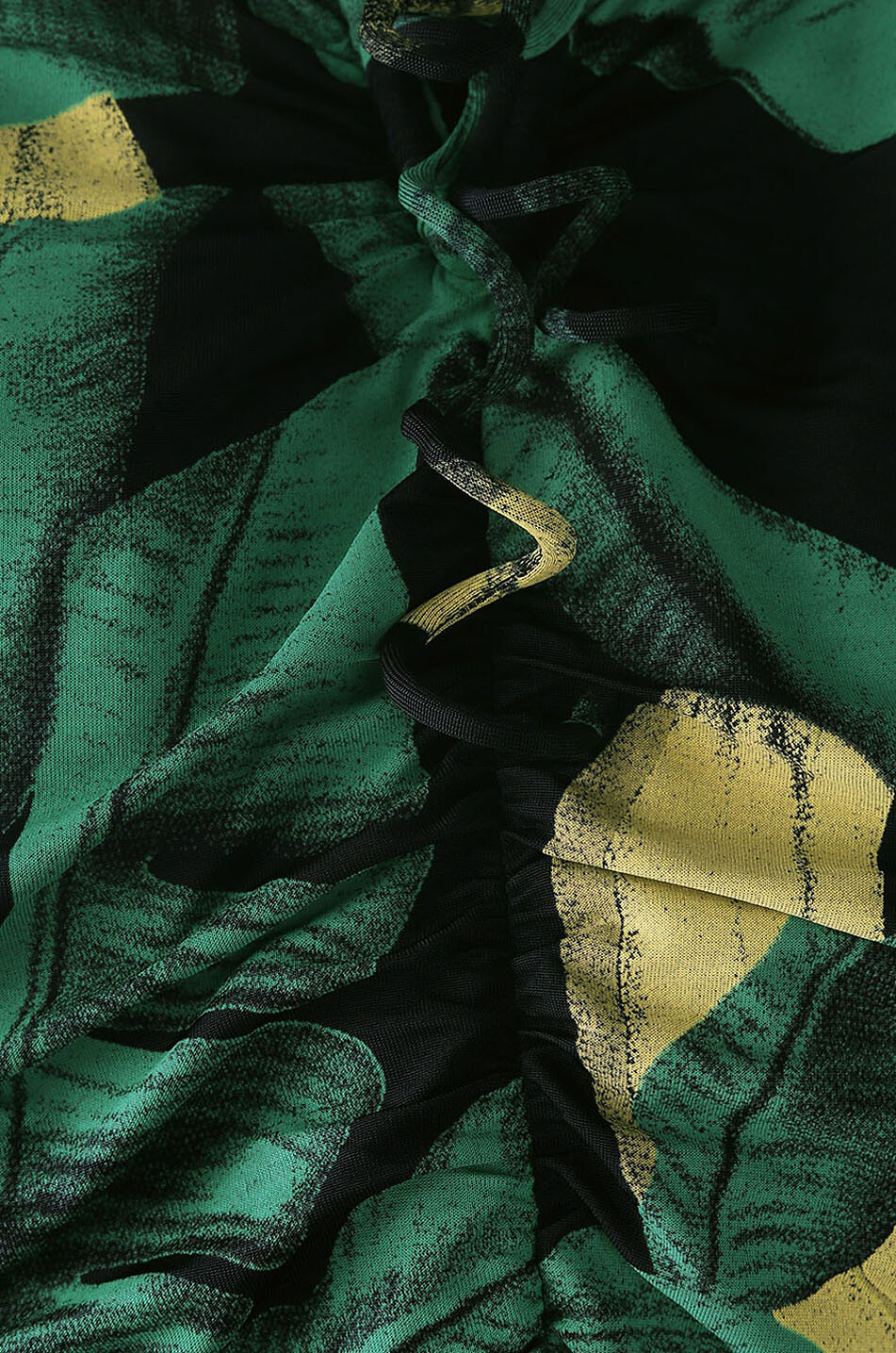 Gerafftes Midikleid aus Jersey mit Bananen-Print