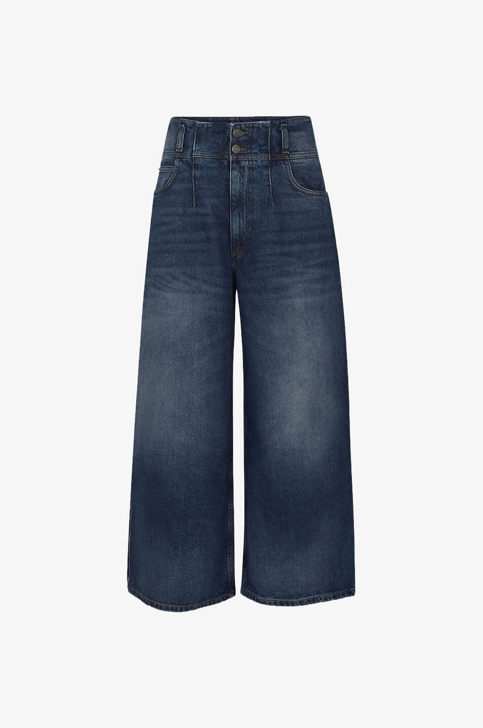 TWINSET Verkürzte Jeans mit weitem Bein und hoher Taille Damen BLAU 1