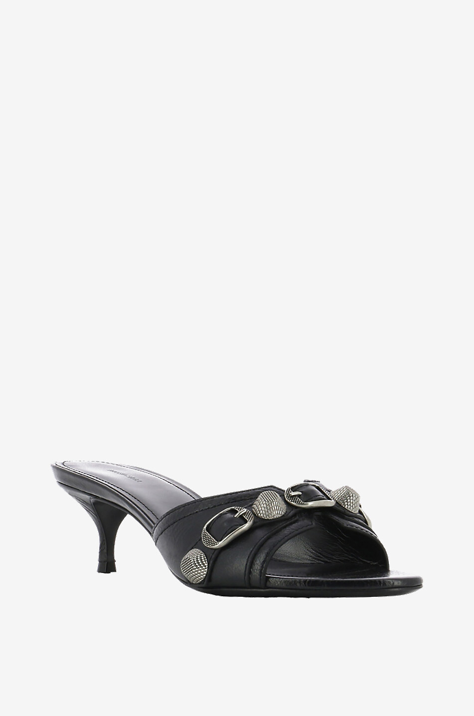 BALENCIAGA Pantoletten mit Absatz aus Arenaleder Cagole 50 Damen SCHWARZ 1